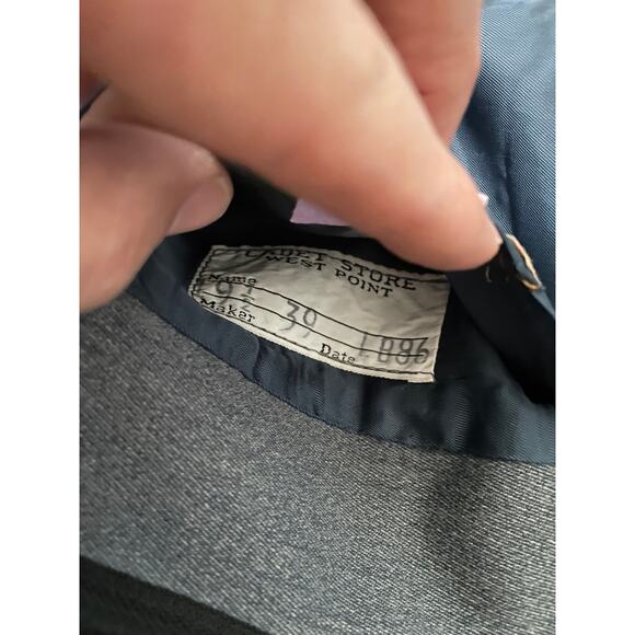 US Military West Point Cadet 1986 Fitted Medium Full Zip Blue Jacket - Picture 3 of 7